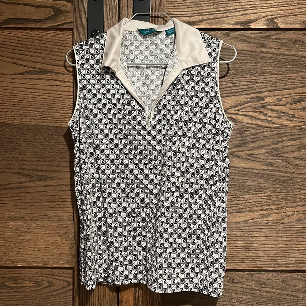 Geometric print golf shirt